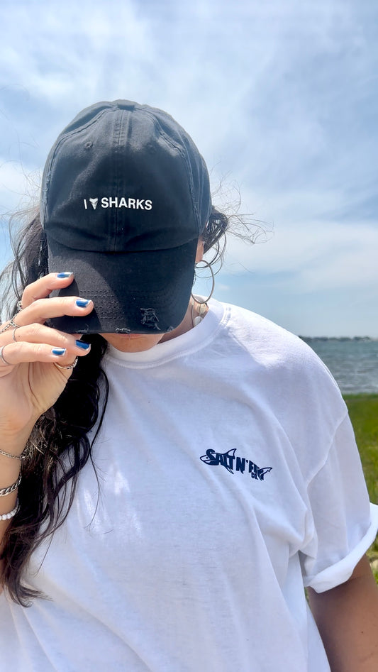 Great White Shark American Flag Tee