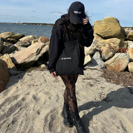 I Love Sharks Book Tote Bag