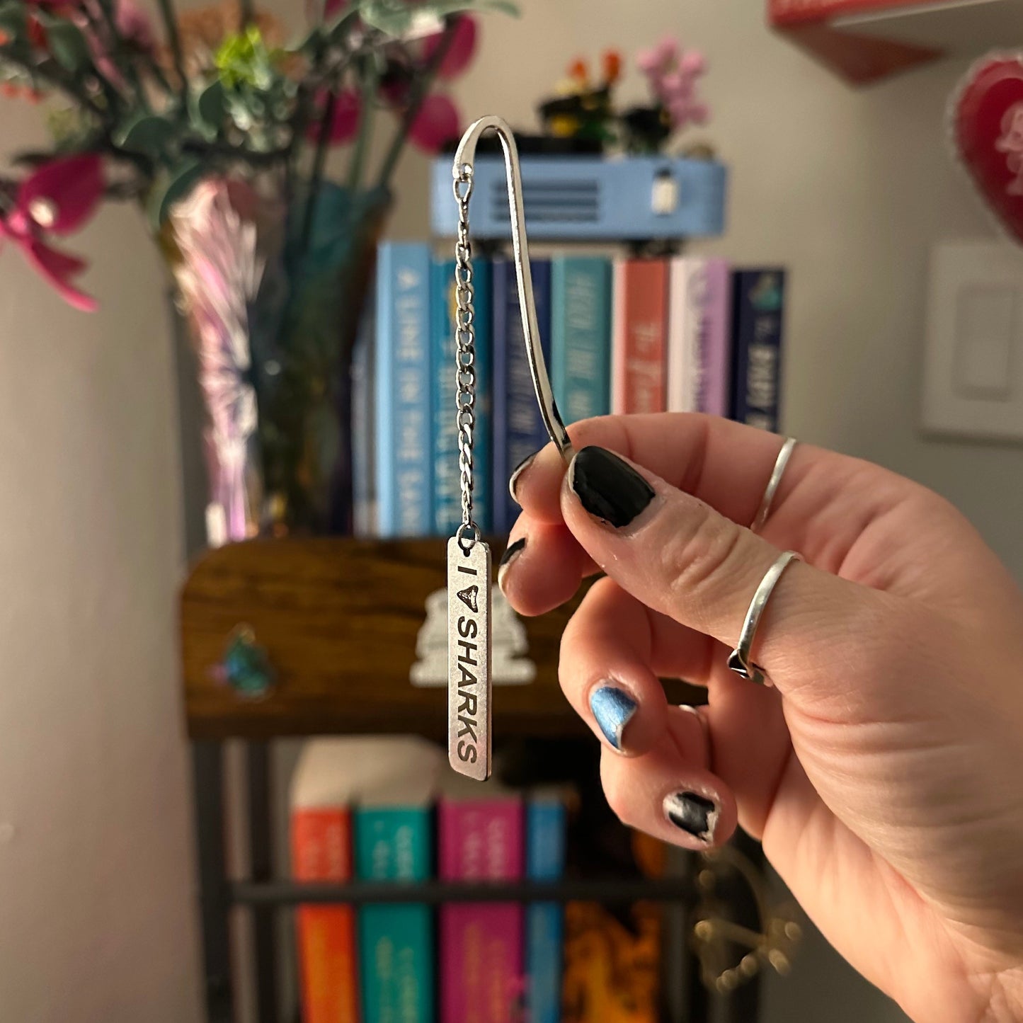 I <3 Sharks Metal Bookmark