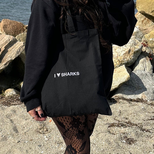 I Love Sharks Book Tote Bag