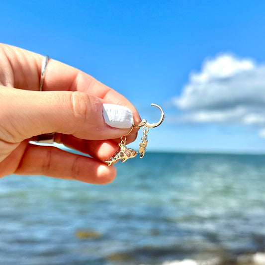 Shark Cubic Zirconia Hoop Earrings