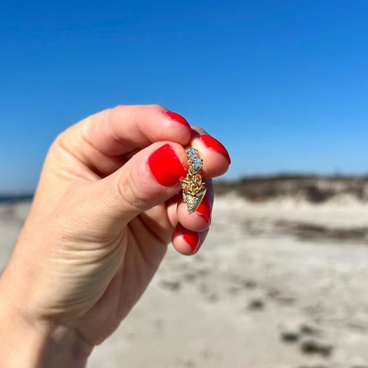Shark Tooth Cubic Zirconia Studs