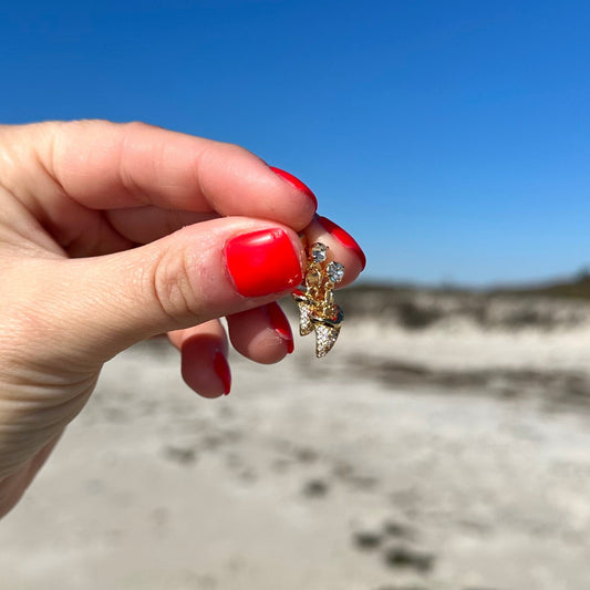 Shark Tooth Cubic Zirconia Studs