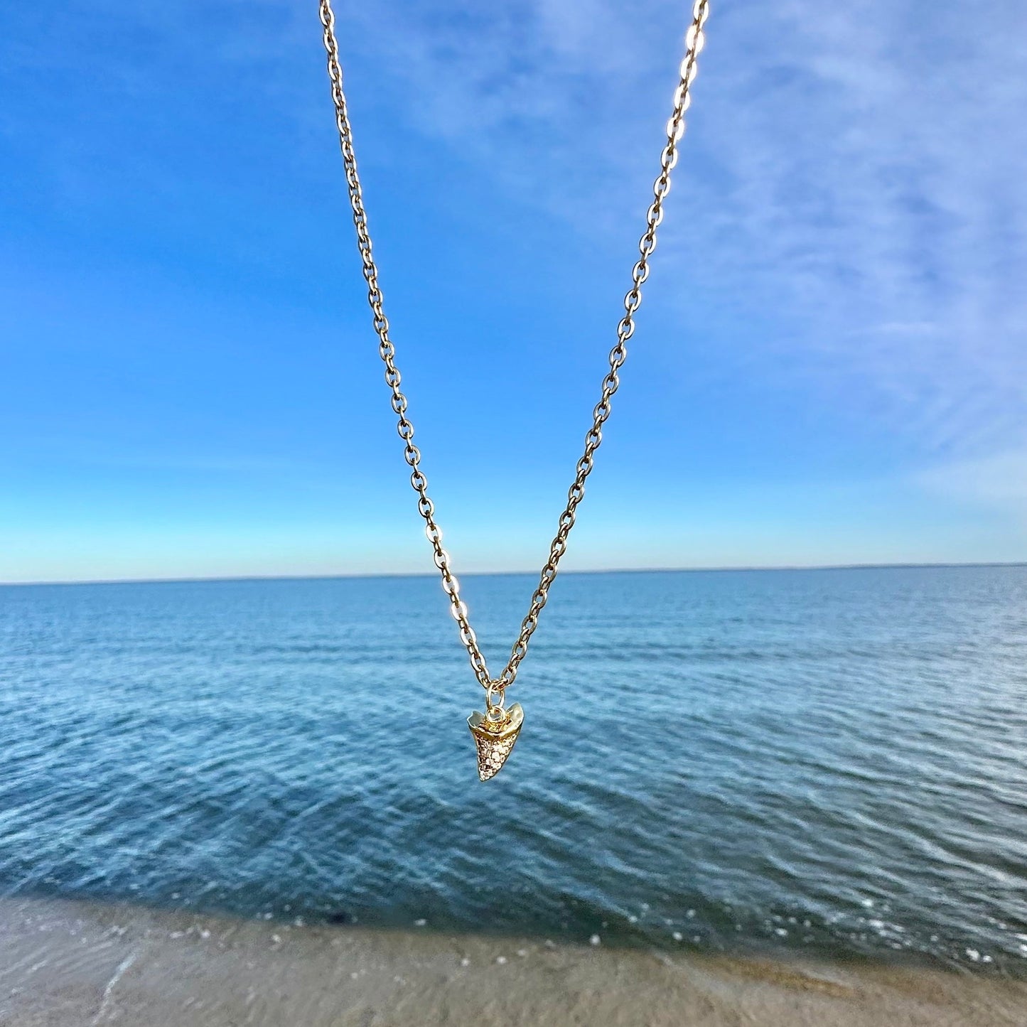 Shark Tooth Cubic Zirconia Necklace