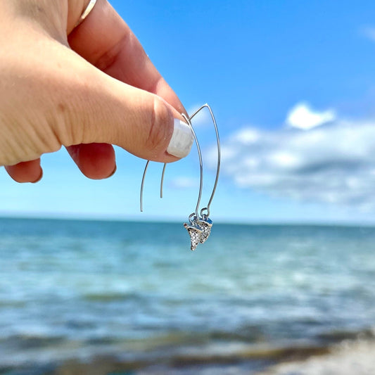 Silver Shark Tooth Cubic Zirconia Threaders