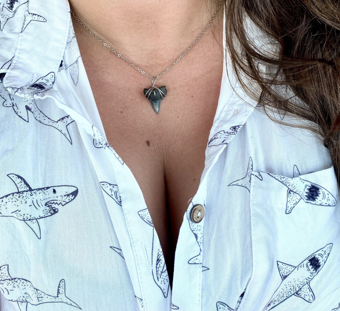 Lemon Shark Tooth Necklace ~ Medium