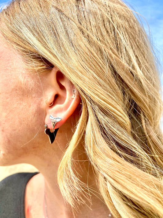 Shark Tooth Huggie Earrings