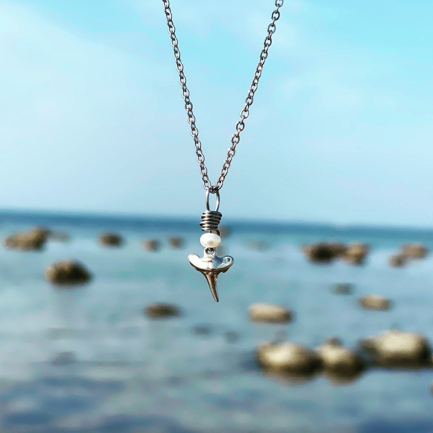 Shark Tooth & Pearl Necklace