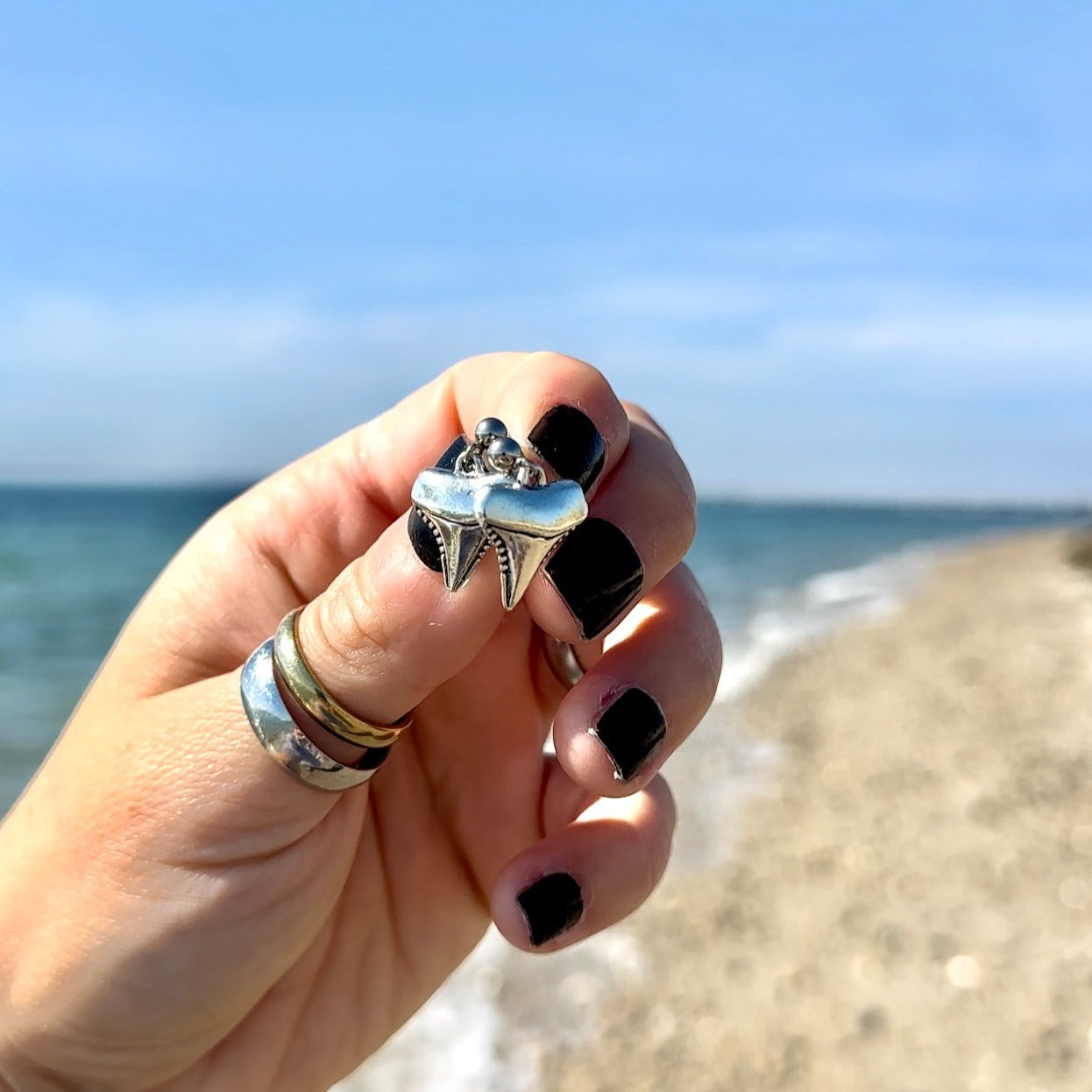 Shark Tooth Dangle Earrings