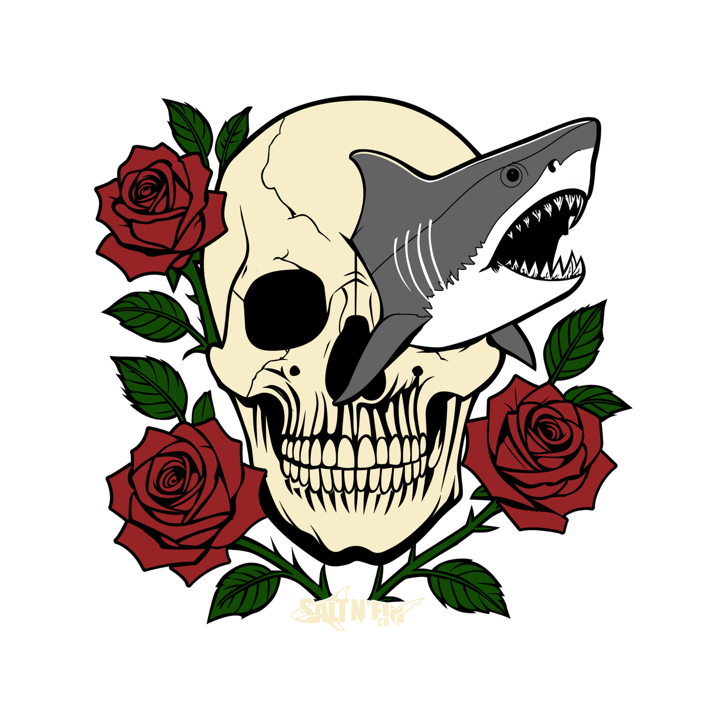 Crimson JAWS Sticker