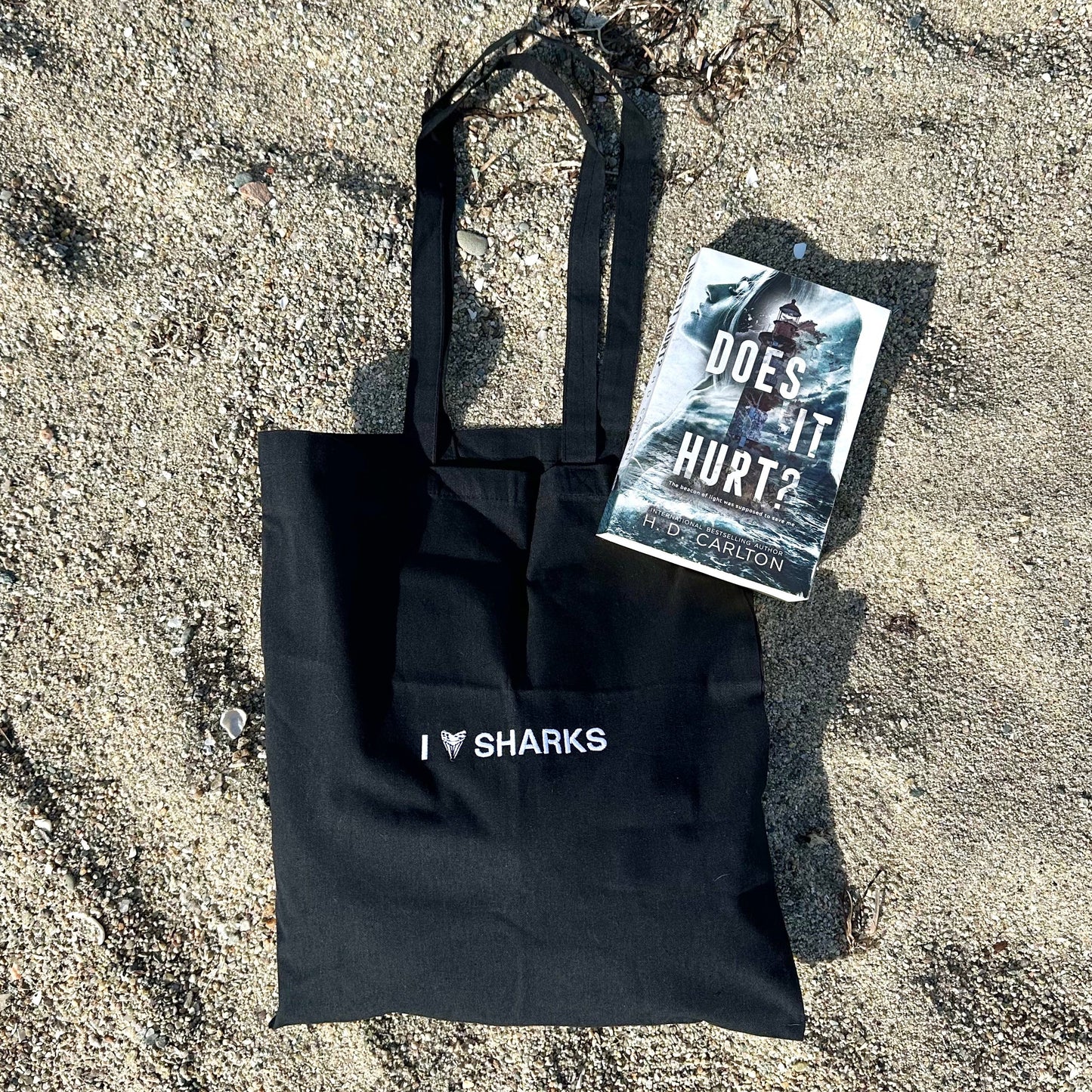 I Love Sharks Book Tote Bag