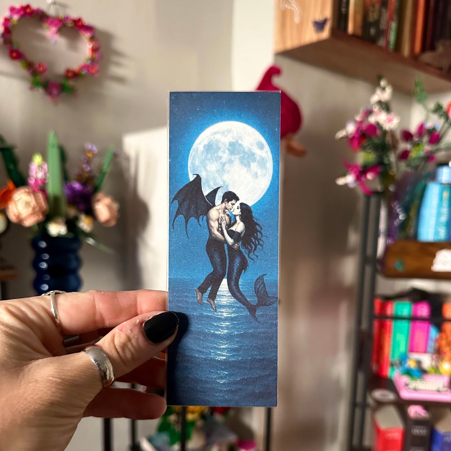 A Mermaid And Her Bat Boy Bookmark