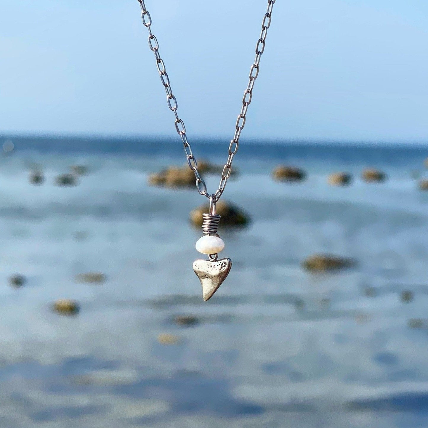 Shark Tooth & Pearl Necklace